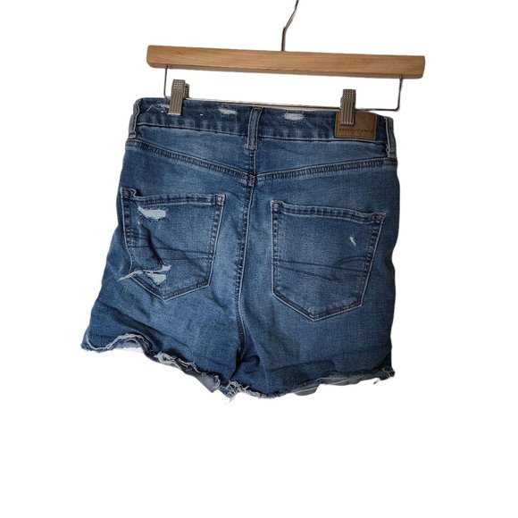 American Eagle Super Stretch Curvy Hi‎ Rise Shortie size 4 Distressed - Picture 6 of 9